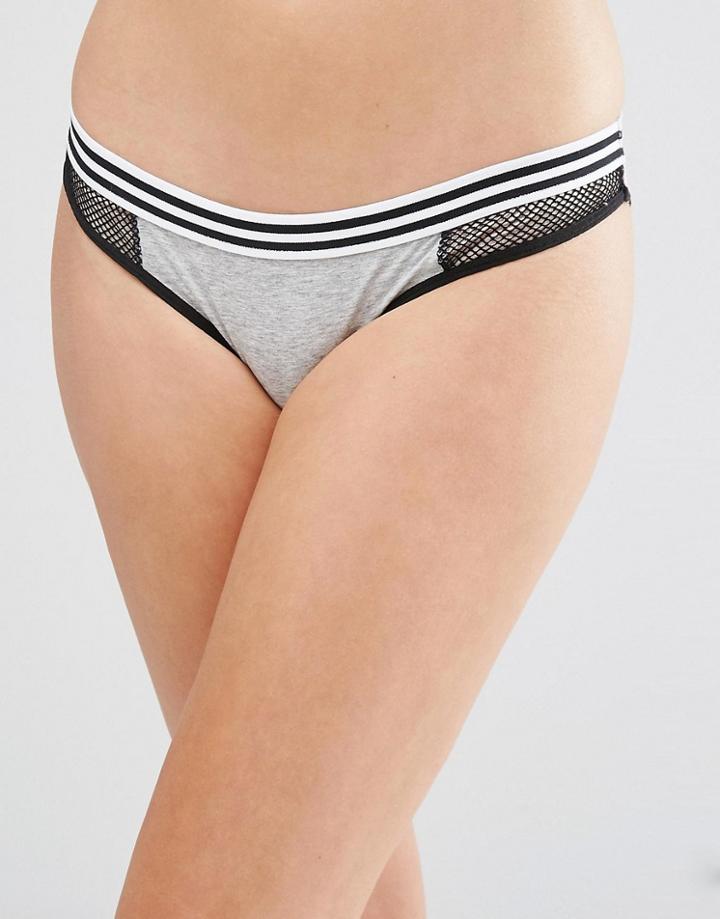 Asos Molly Elastic Waistband Jersey Brazilian Pant - Gray