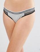 Asos Molly Elastic Waistband Jersey Brazilian Pant - Gray
