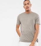 Asos Design Tall Relaxed Fit T-shirt With Crew Neck In Beige