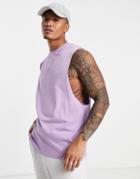 Asos Design Relaxed Fit Tank Top In Lilac-purple