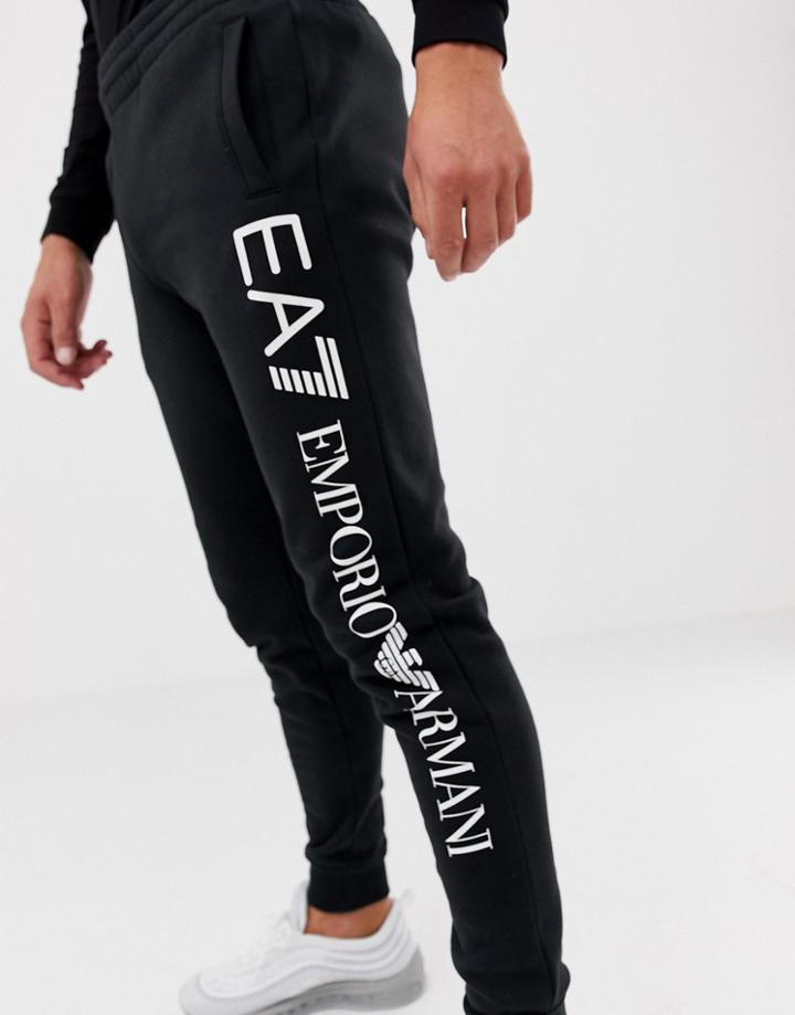 Ea7 Slim Fit Train Logo Series Joggers In Black - Black