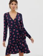 Yas Floral Wrap Dress-multi