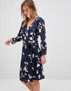 B.young Bird Print Wrap Dress - Multi