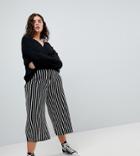 Asos Curve Knitted Culottes In Stripe - Multi