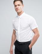 Selected Homme Slim Smart Short Sleeve Shirt - White