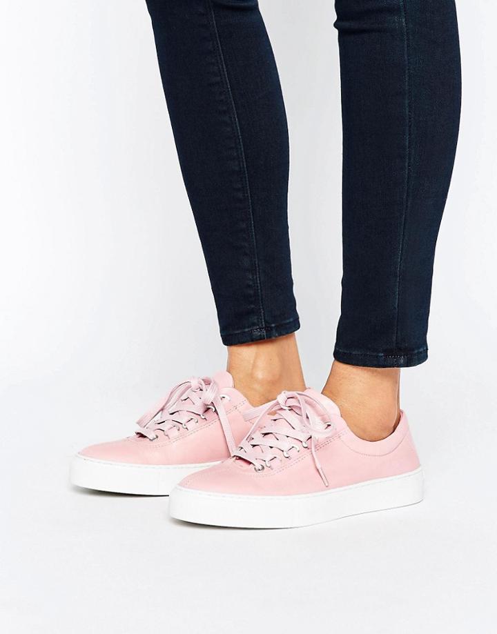 K-swiss Premium Leather Court Classico Sneakers In Pink - Pink