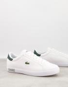 Lacoste Power Court Sneakers In White Green