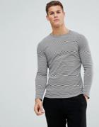 Selected Homme Long Sleeve Top With Stripes - Gray
