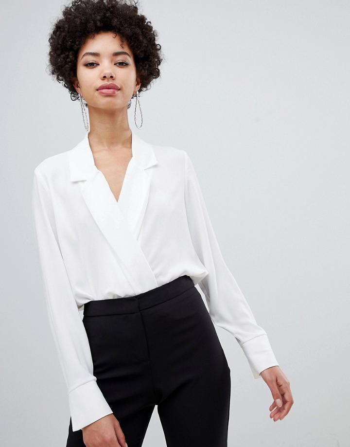 Vero Moda Wrap Front Shirt Body - White