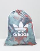 Adidas Originals Pastel Camo Print Drawstring Backpack - Green