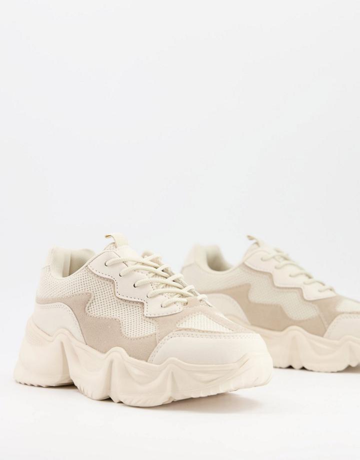 Truffle Collection Chunky Sneakers With Exaggerated Sole In Beige-neutral