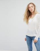 Ichi V-neck Sweater - White