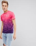 Hollister Dip Dye Acid Wash Logo T-shirt In Pink Wash - Pink