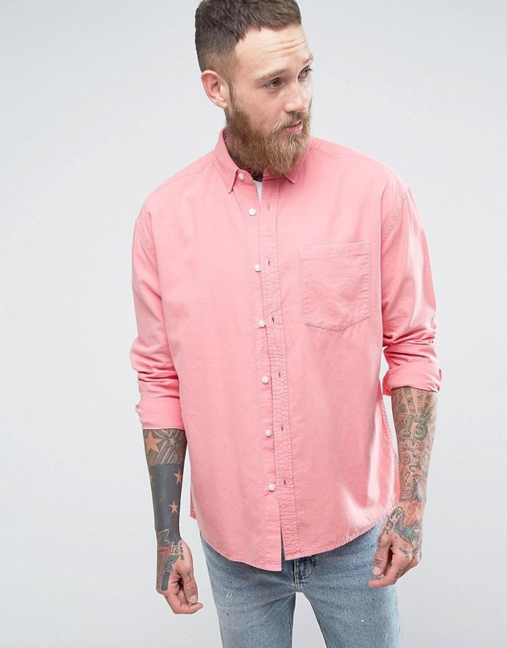 Asos Oversized Oxford In Pink - Pink