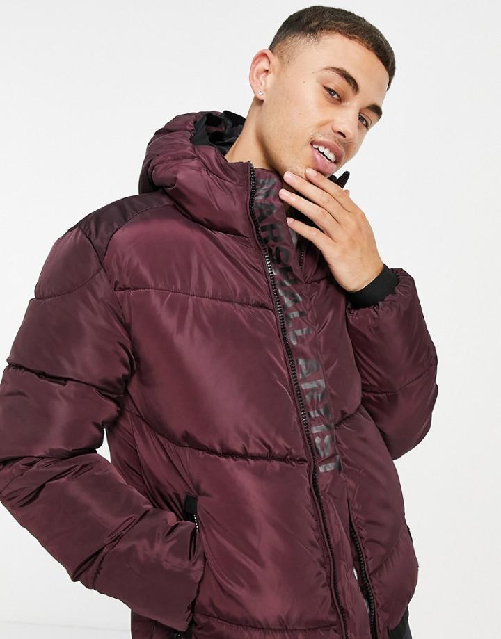Marshall Artist Paninaro Padded Jacket In Burgundy-red