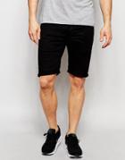 G-star Denim Shorts 3301 Deconstructed Slim Fit Stretch Black Raw - Raw