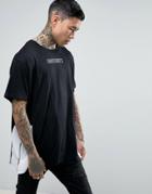Night Addict Oversized Logo T-shirt With Back Panelling - Black