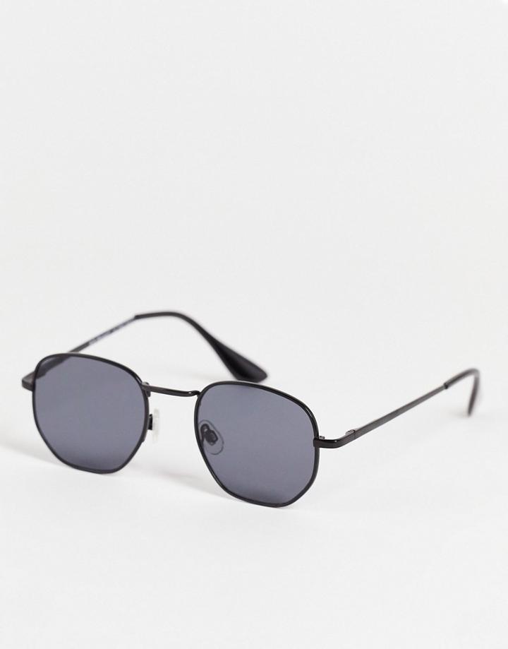 Aj Morgan Round Retro Sunglasses In Black