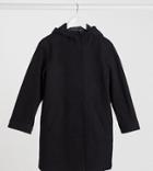 Asos Design Petite Textured Hood Coat In Black