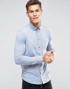 Burton Menswear Regular Long Sleeve Jersey Shirt - Blue