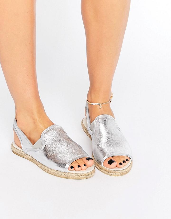 Asos Jupiter Sling Back Espadrilles - Silver