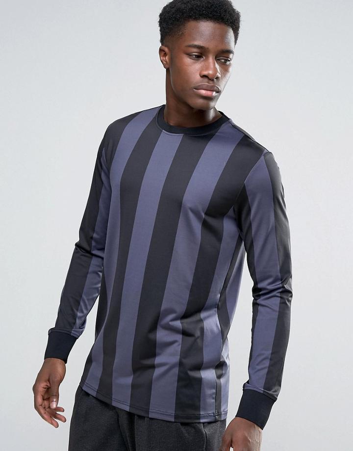 Weekday Andrea Long Sleeve Top Stripes - Black