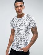Solid T-shirt In Mono Print - White