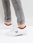 Fred Perry Kendrick Tipped Cuff Leather Sneakers In White - White