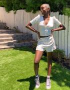 Miss Selfridge Spot Frill Hem Short In White