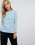 Ymc Breton Stripe Long Sleeved T-shirt - White