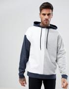Asos Oversized Hoodie With Nep Color Block - White