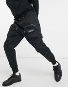 Sixth June Front Zip Pocket Cargo Pants In Black