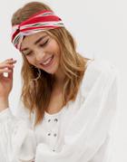 South Beach Striped Print Elasticated Headband-multi