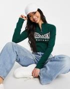 Urban Revivo Slogan Knitted Sweater In Green