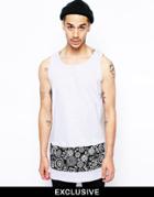 Reclaimed Vintage Longline Tank With Pattern Insert