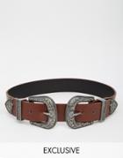 Reclaimed Vintage Western Double Buckle Belt