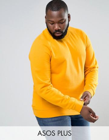 Asos Plus Sweatshirt In Yellow - Yellow