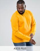 Asos Plus Sweatshirt In Yellow - Yellow
