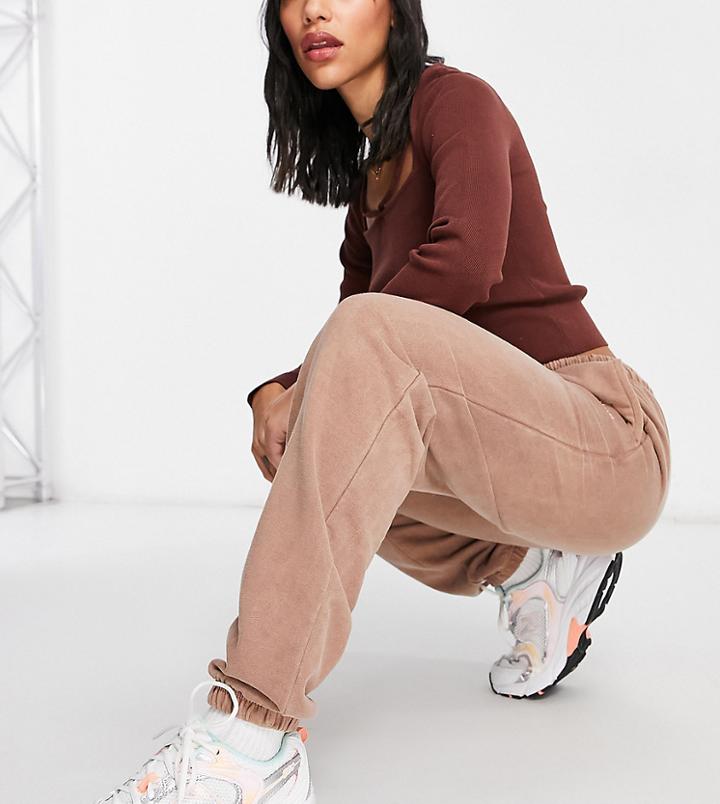 Asyou Coordinating Branded Oversized Sweatpants In Mocha-brown