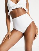 Asos Design Recycled Mix And Match High Waist Bikini Bottom In White
