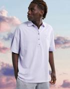 Asos 4505 Oversized Polo With Embroidery-purple