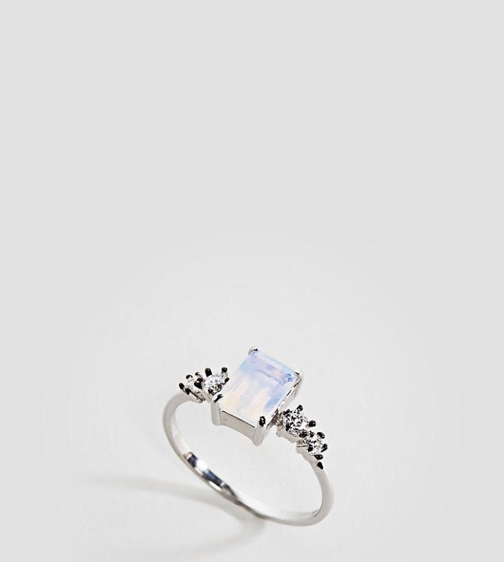 Regal Rose Champagne Opal Cocktail Ring - Silver