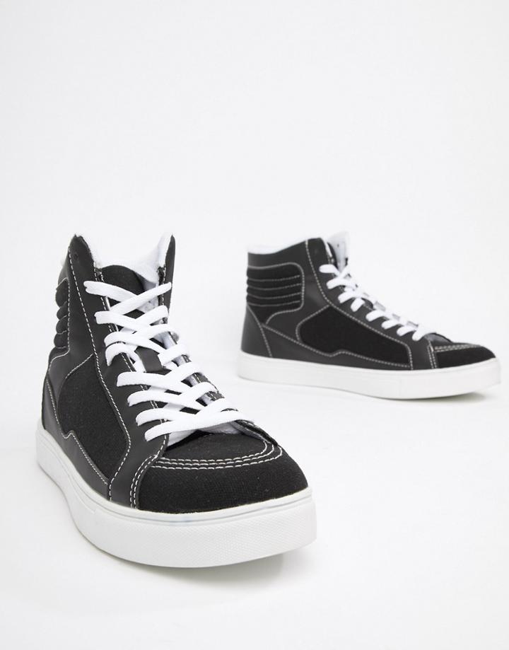Brave Soul Scotty Hi Top Sneaker - Black