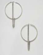 New Look Geometric Hoop Earring - Silver