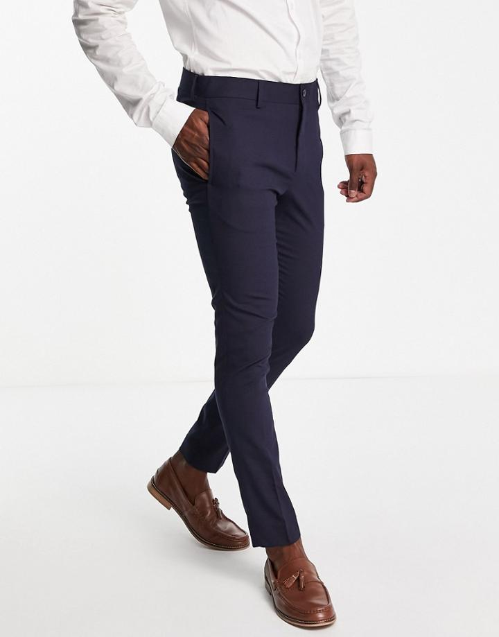 Bolongaro Trevor Plain Super Skinny Suit Pants In Navy