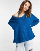 Free People Brookside Sweater In Blue-blues