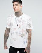 Allsaints T-shirt With All Over Print - White