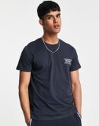 Boss Bodywear Small Contrast Logo Chest Print T-shirt In Navy