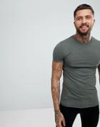 Asos Design Muscle Fit T-shirt With Crew Neck In Green - Green