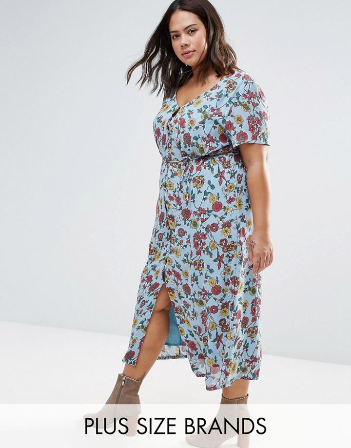 Alice & You Button Through Tea Dress - Blue